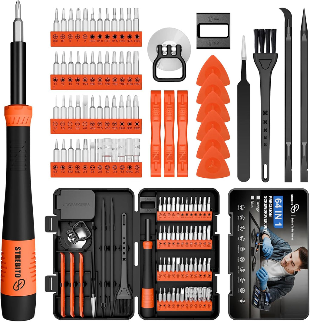 64-in-1 Magnetic Micro Screwdriver Set, Precision Hand Tool Kit With Torx Bits, Compact Repair Set For Electronics, Gadgets & More